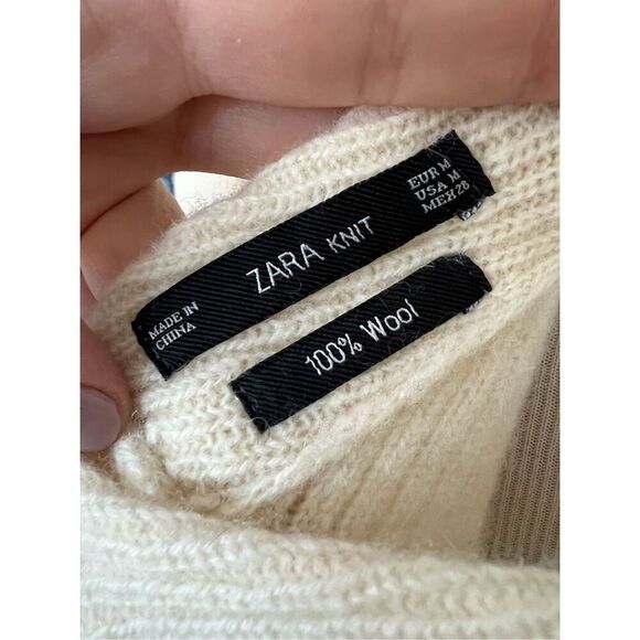 Zara knit women wool v-back sweater size M - Picture 4 of 7